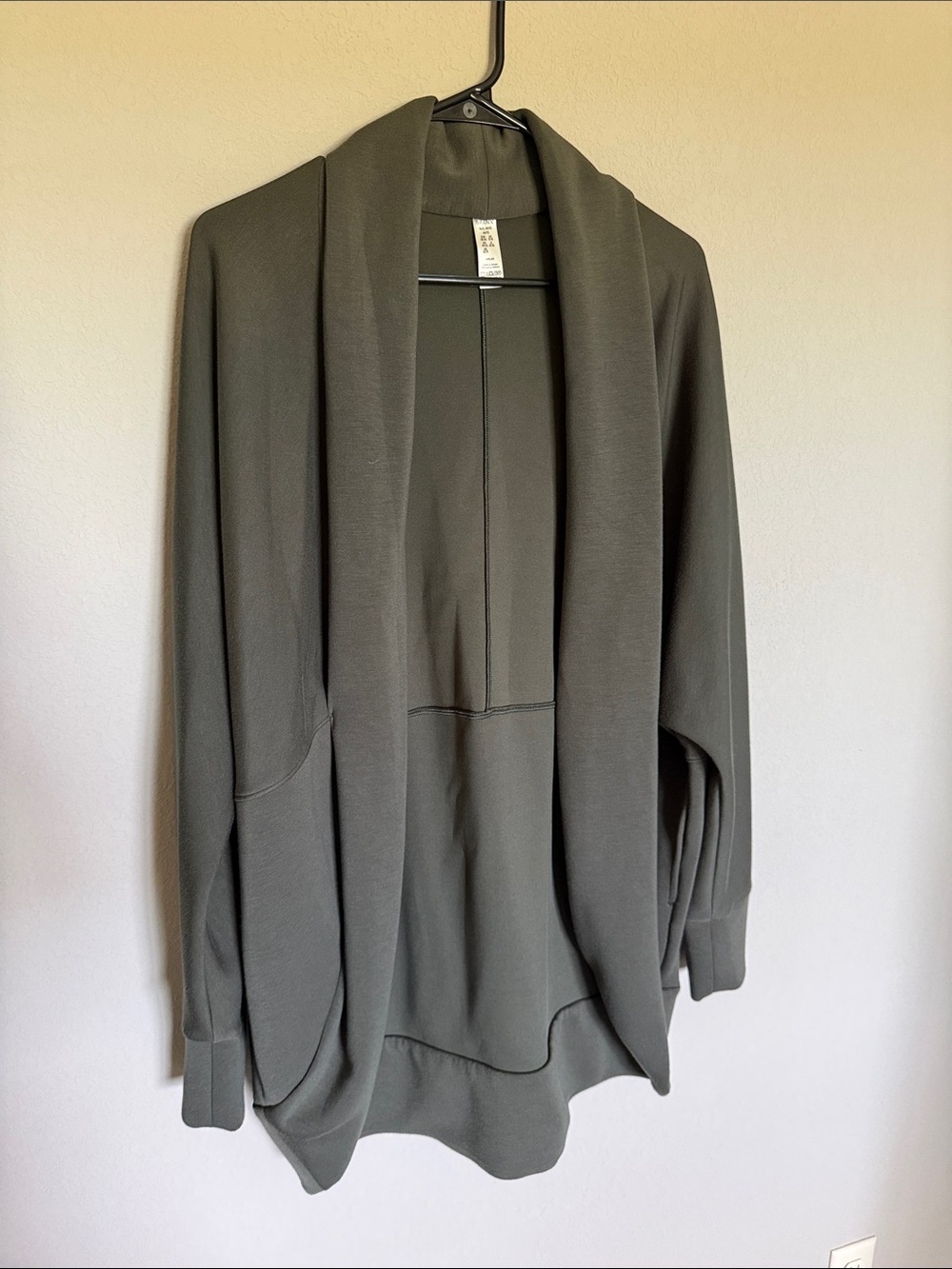 SPANX AirEssentials Cocoon Olive Draped Open-Front Cardigan